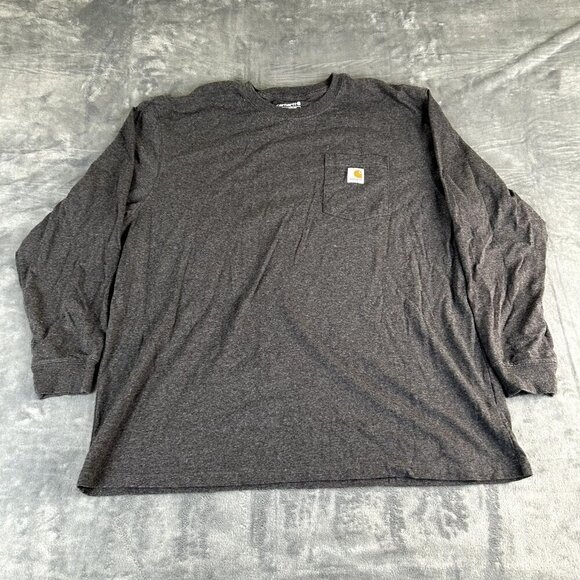 Carhartt Shirt Men 2XL Gray Loose Fit Tee Long Sleeve Crew Pullover Workwear XXL - Picture 1 of 9